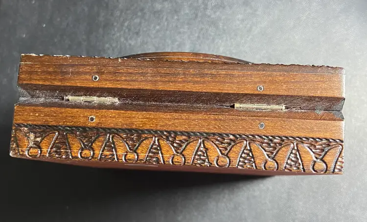 Vintage Hand Carved Wooden Box Made in Poland, 4.75" x 4.75"