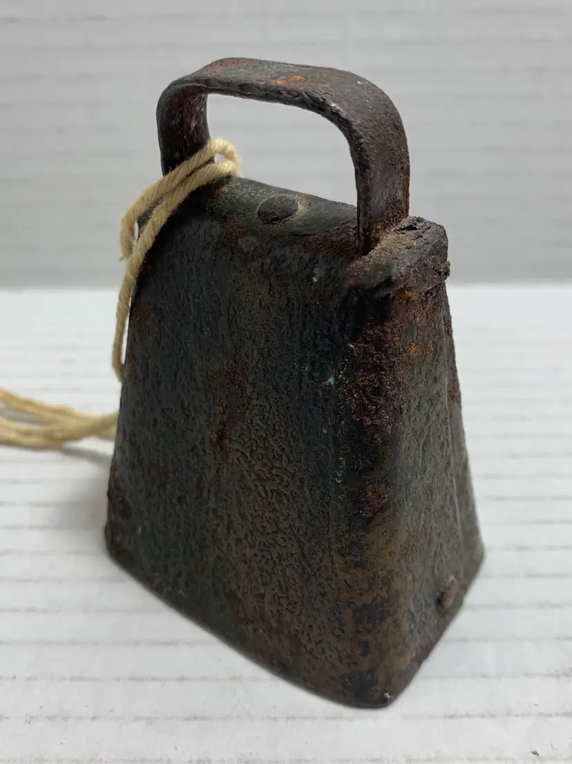 VTG Old Hand Folded Cowbell Riveted Rustic 3.25” Tall