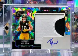 Roman Wilson 2024 One Rookie RPA 50/50 AUTO Autograph ON CARD Prizm Patch Pittsburgh Steelers