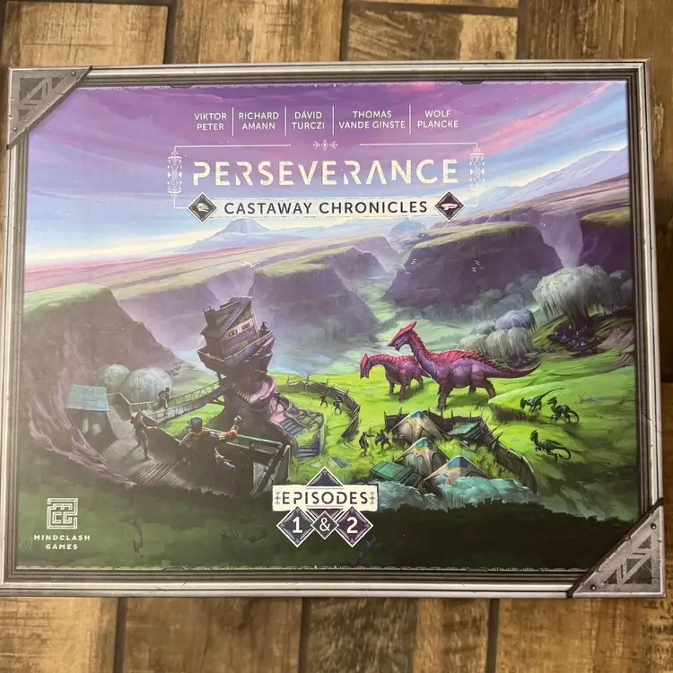 Perseverance: Castaway Chronicles Episodes 1 & 2 from Mindclash Games.  Kickstarter All-In, Washed Minis, metal tokens