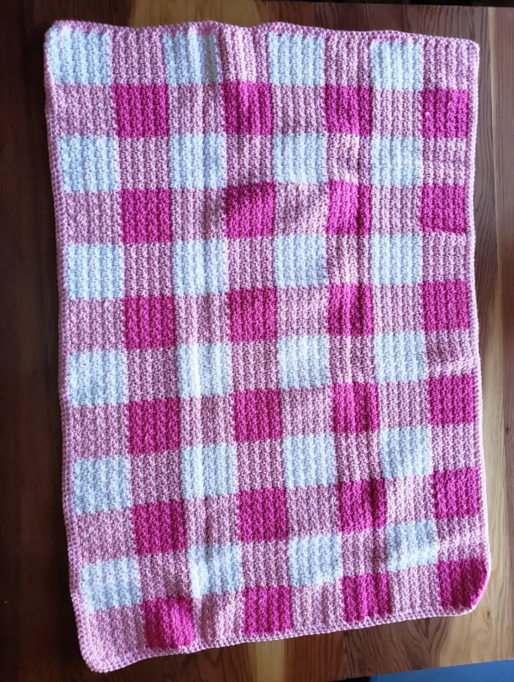 Gingham Crochet Baby Blanket