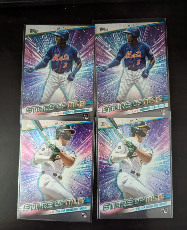 Stars Of MLB Lot (10 Cards) (Trout, Acuna, Freeman, Rodrieguez, And More)