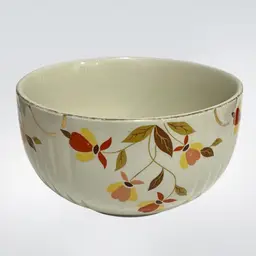 Hall’s Superior - Small Mixing Bowl – Mary Dunbar / Jewel Homemakers Institute – Autumn Floral, Gold Trim- 6.25” Diameter 3.5” Tall- Vintage
