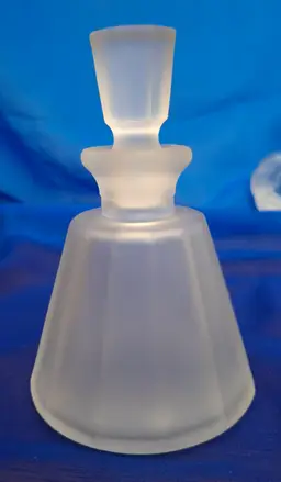 Vintage Frosted Satin Glass Perfume Bottle