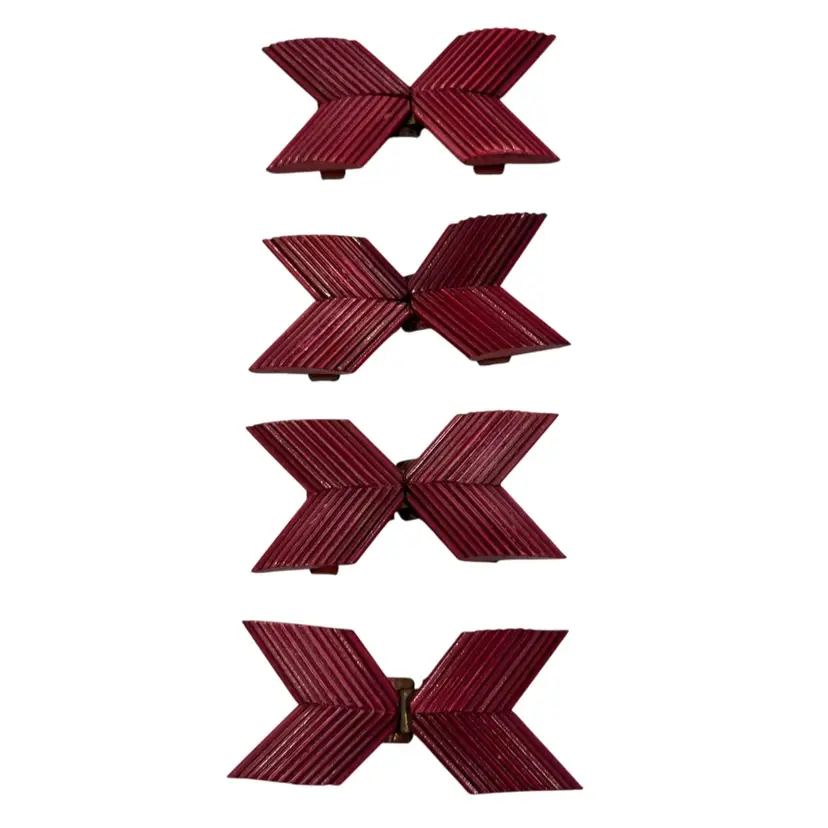 Vintage 1940’s WWII Era Celluloid Red Arrow Buckle Lot of (4), 2.5” x 1”
