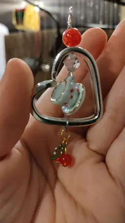 Cherry floating heart pendant.