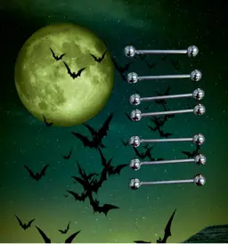 7 Surgical Steel Barbell 14GA Length 3/4" Tongue or Nipple Ring Body Jewelry