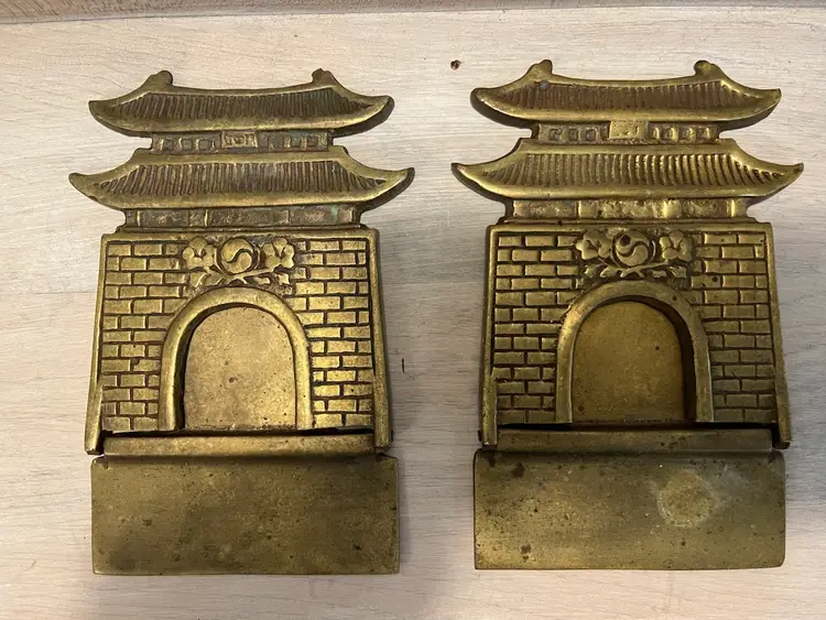 Brass Pagoda Bookends