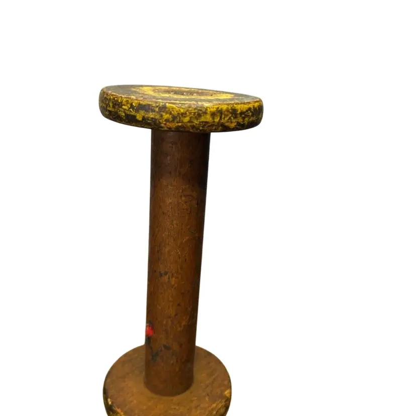 Vintage Wooden Spool @9 1/2” Tall