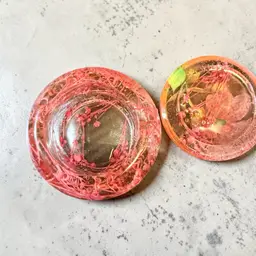 Small Resin Trinket Jar With Pressed Flowers