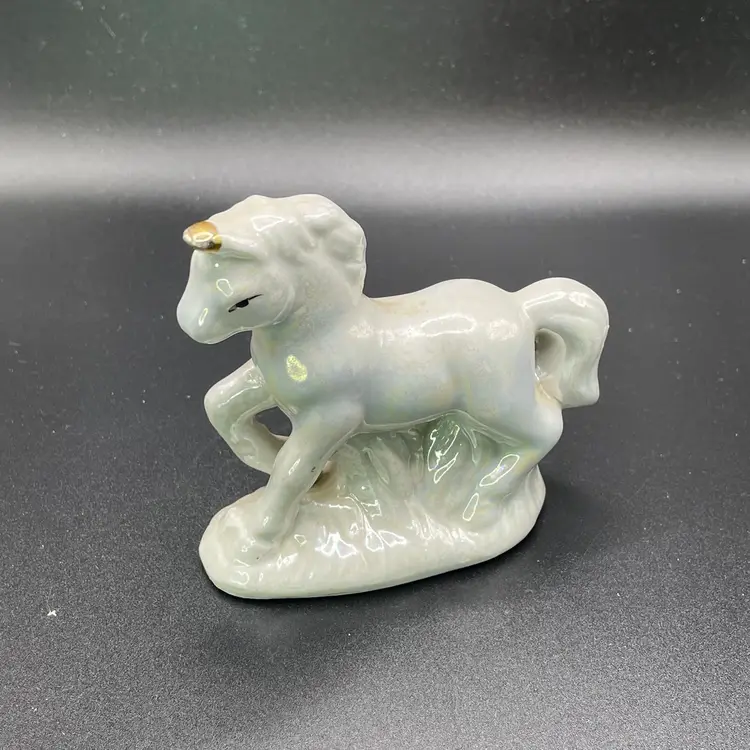 Unicorn Porcelain Lusterware Figurine VTG Fairytale Mythical Magical Fantasy