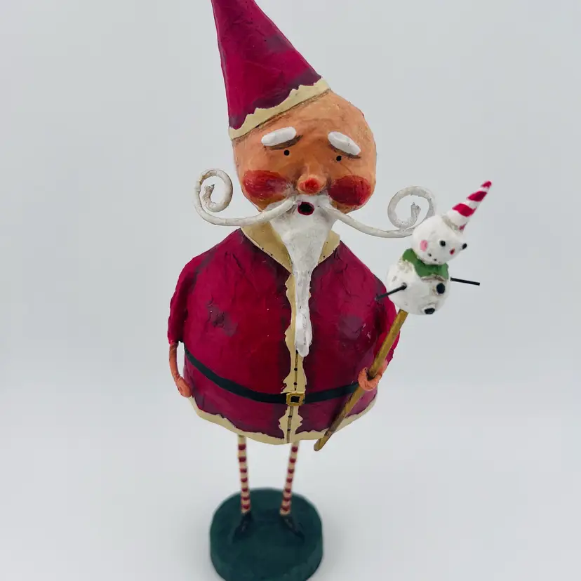 Lori Mitchell Mr. Kringle Santa Claus W Snowman Christmas Figurine 8.5”