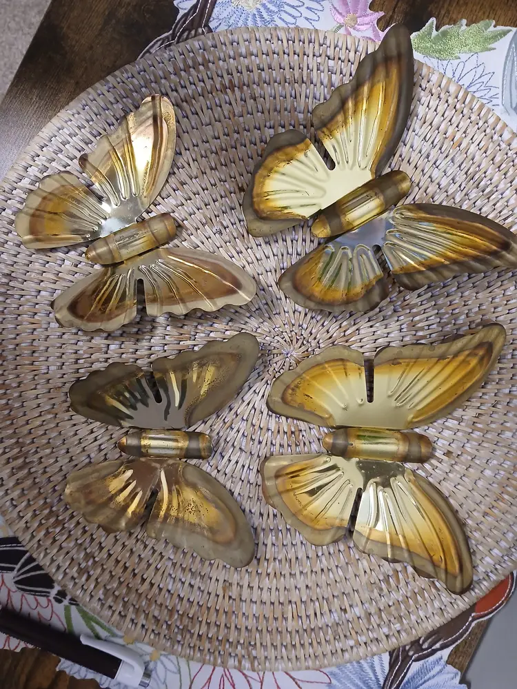 Vintage Brass Butterfly Wall Decor