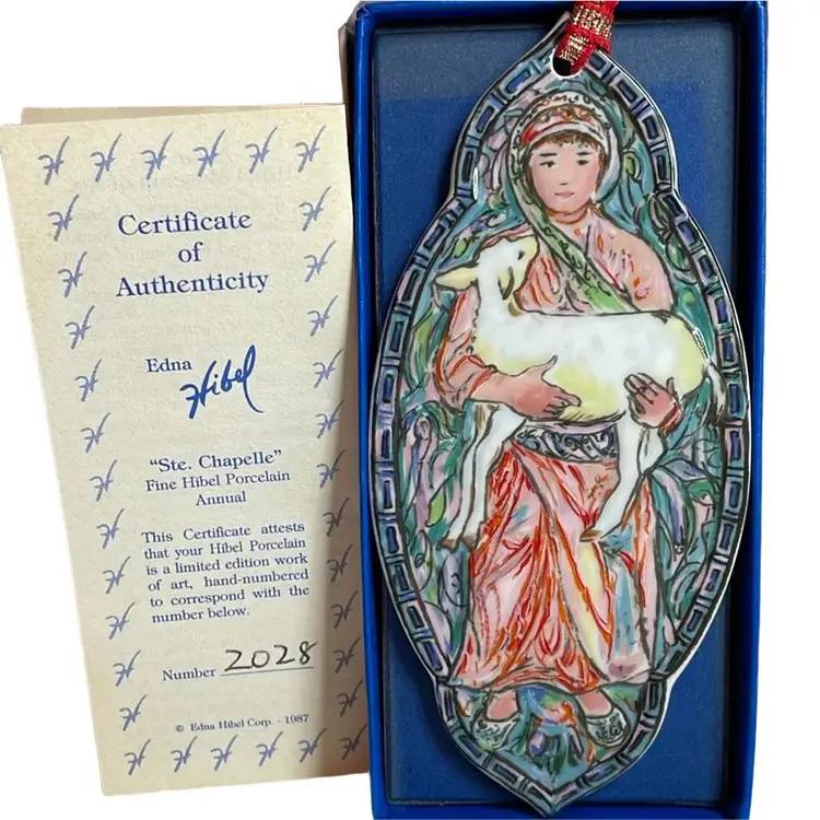 Vintage Edna Hibel Annual Porcelain Ornaments 