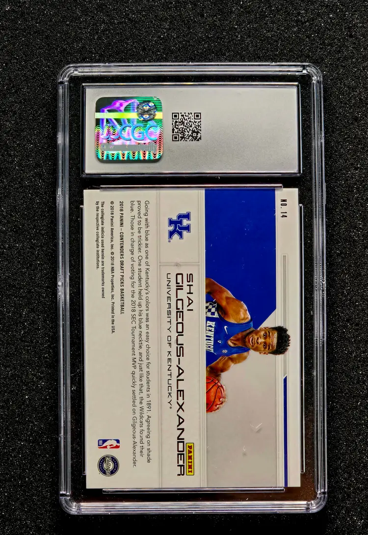 2018 Contenders Draft Shai Gilgeous-Alexander School Colors Rookie RC #14 CGC 10