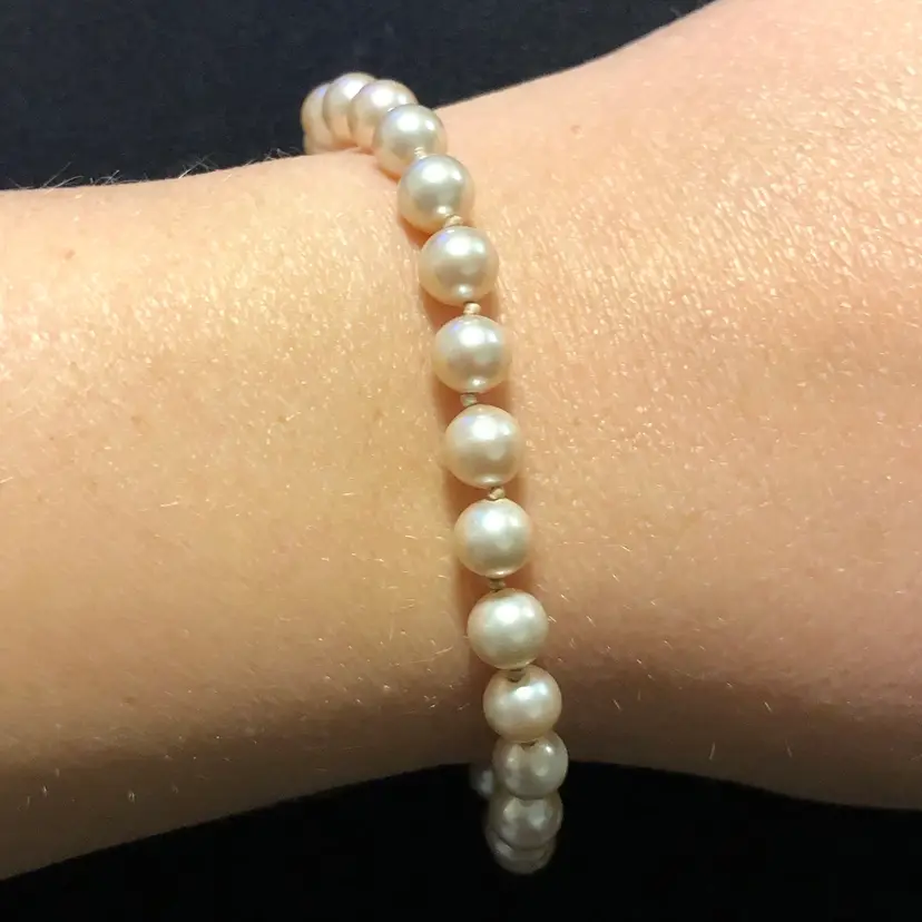Vintage Signed Marvella Faux Pearl Bracelet