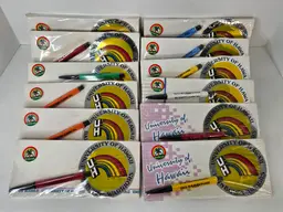 Lot of 12 Vintage University of Hawaii Rainbow Warriors Pen Sticker & Envelopes Set 1980s