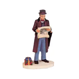 Vintage 1999 Lemax “The Morning Paper” Figurine