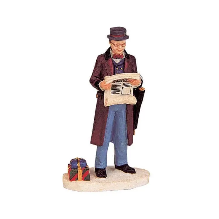 Vintage 1999 Lemax “The Morning Paper” Figurine