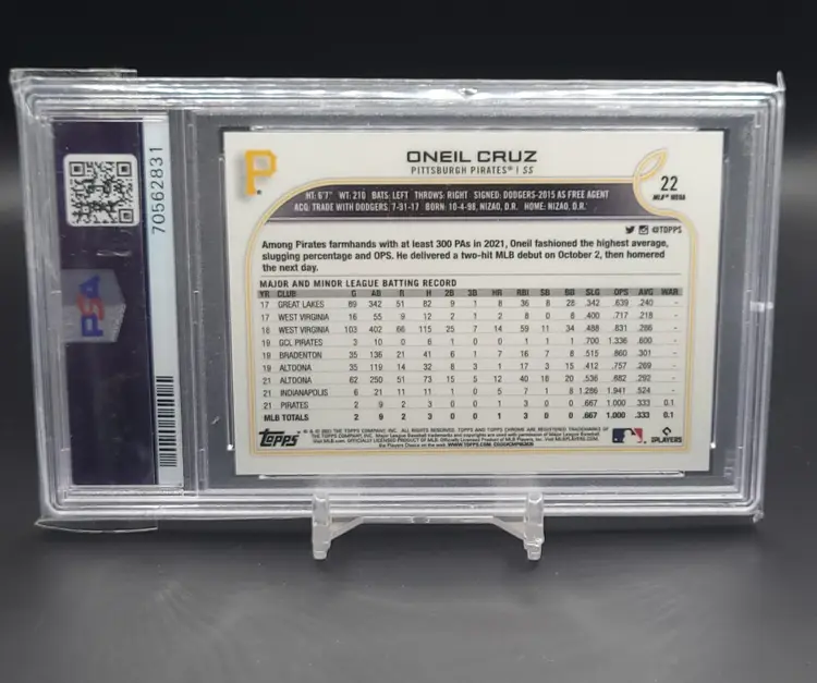 2022 Topps LogoFractor O'Neil Cruz SP PSA 9 Pittsburgh Pirates