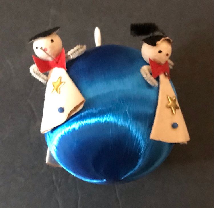 Satin Vintage Ornament With Asian Type Dolls MCM