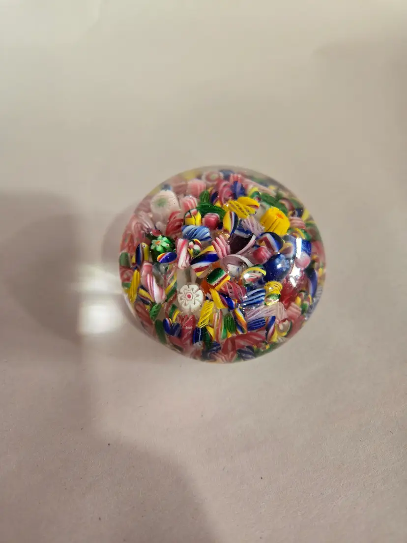 Vintage Murano Glass Millefiori Paperweight