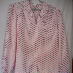 Vintage 1960s 1970s Size 18 Polka dot red white Blouse