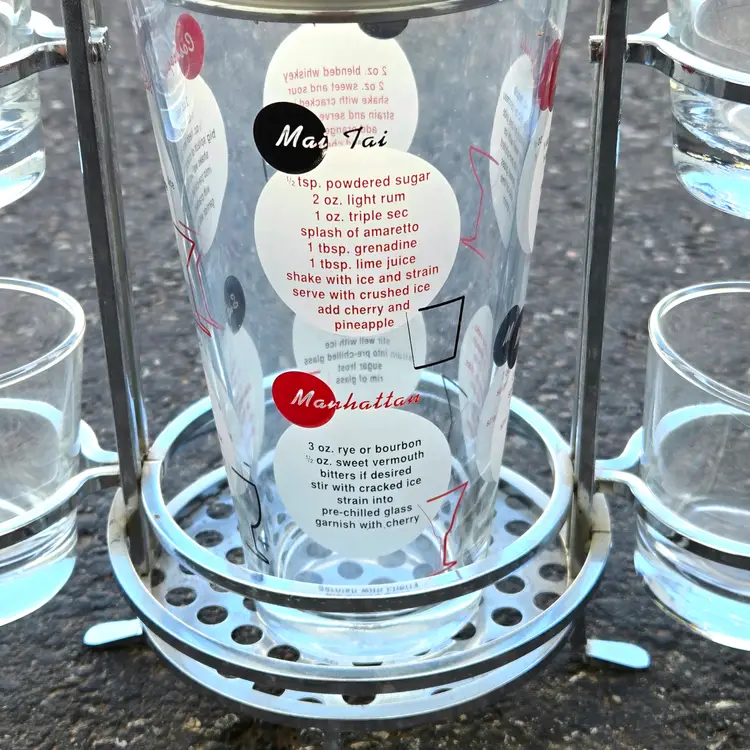 Barware Cocktail Shaker, 6 Glasses Set, Retro Rack from Pottery Barn Vintage