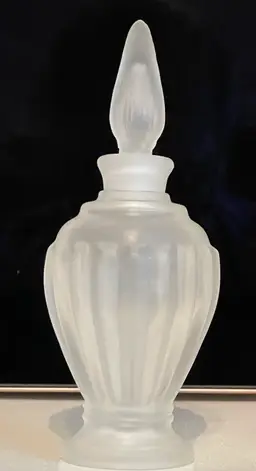 Silvestri Small Frosted White Empty Perfume Bottle W/ Stoppers