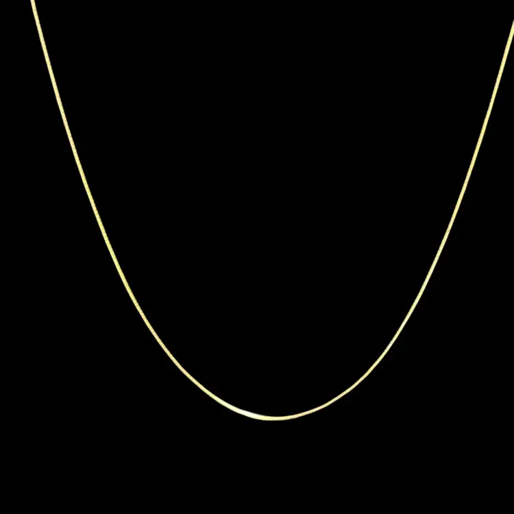 14K Solid Yellow Gold Box Chain Necklace 19” | Made in Italy | Fine 14 Karat Gold Chain | Classic Minimalist Everyday Necklace
Inv L19