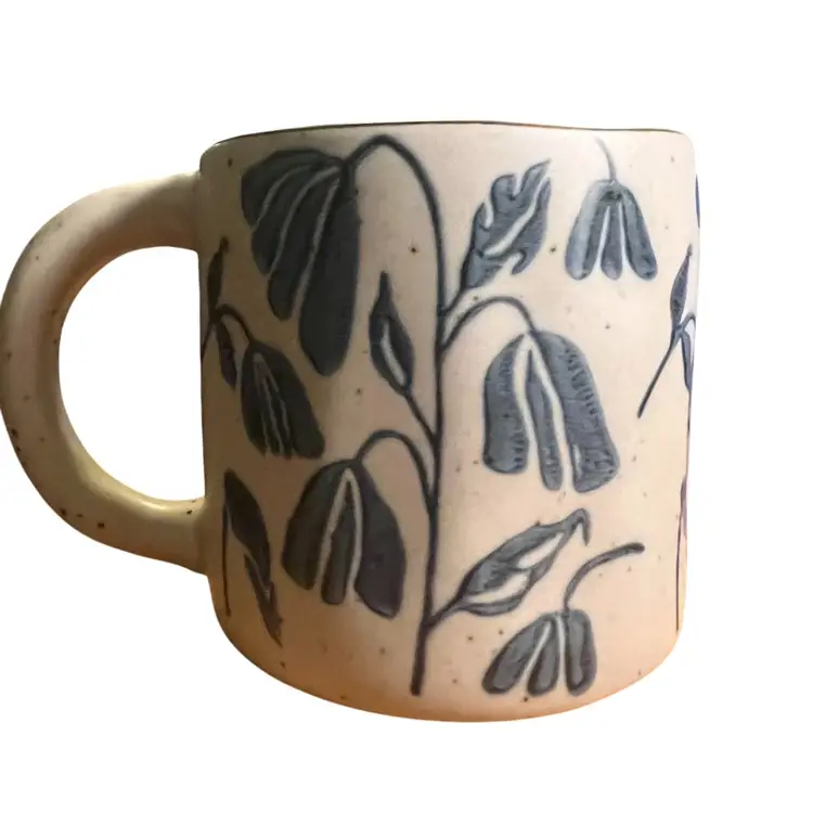 Beautiful Danica Heirloom Blue Flower Mug  Stoneware