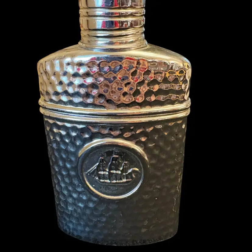 Vintage Old Spice Admiral's Flask After Shave Cologne Silver Bottle w/lid