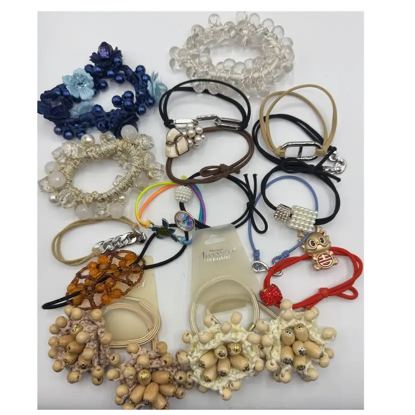 Beautiful Collection Of 18 Vintage To Now Costume Jewelry Hair Ties