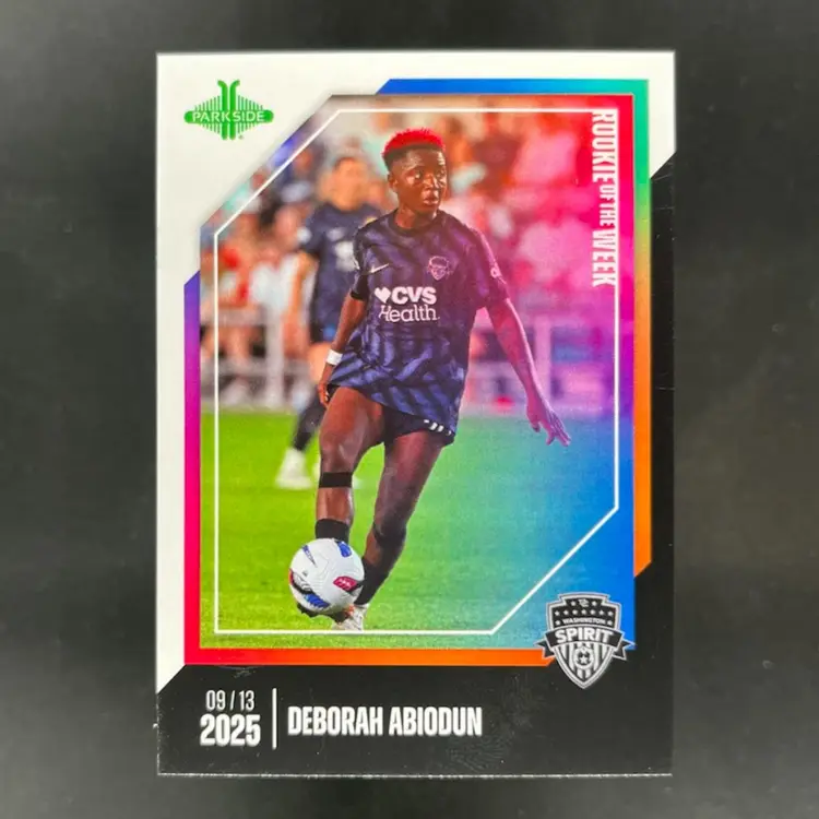 Deborah Abiodun 2025 NWSL Parkside Pronto Rookie Of The Week Subscriber Exclusive /210 Soccer Card #ROW20