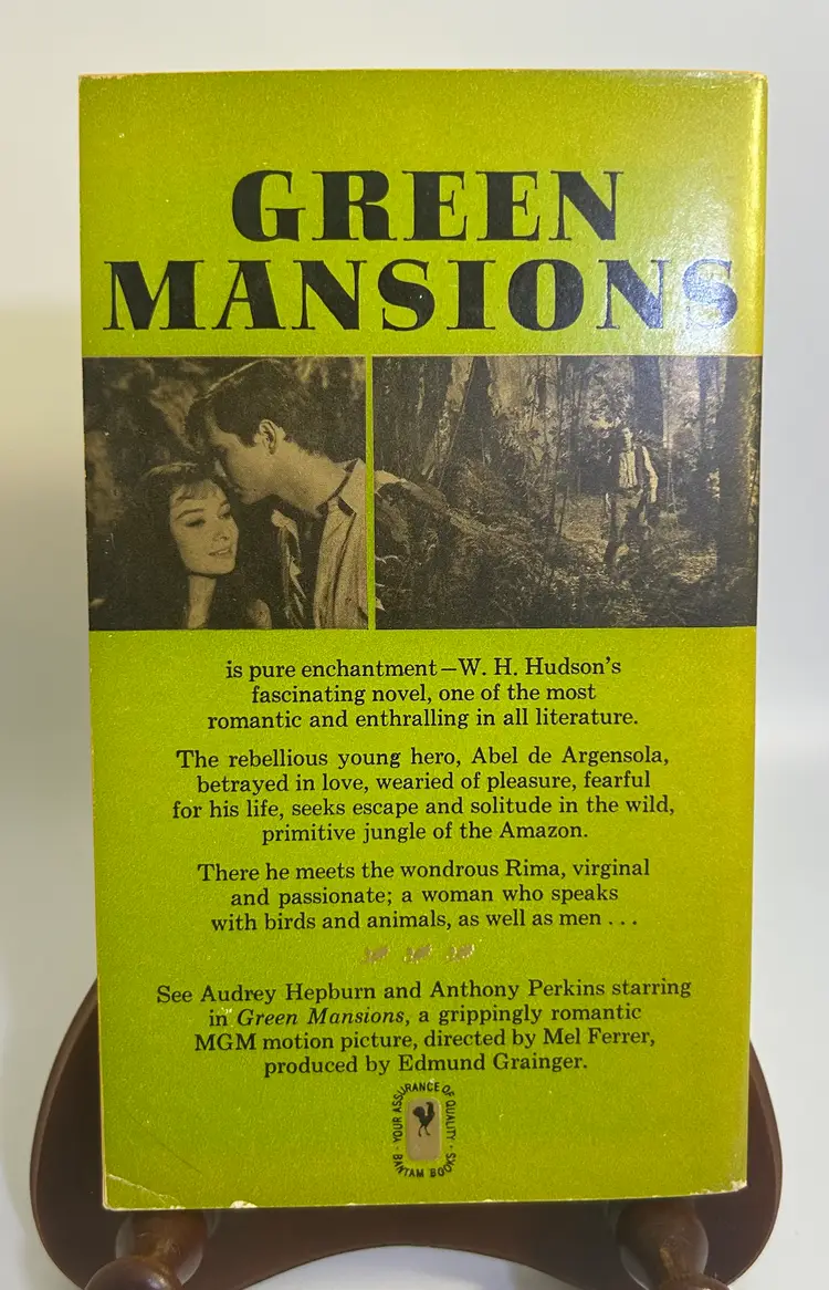 Vintage 'Green Mansions' By W.H. Hudson Paperback Book/Novel 1959 Bantam Books