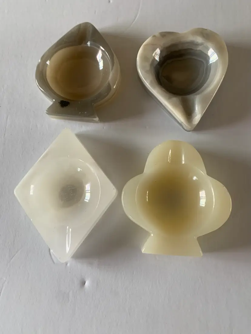 Stone Ashtrays Playing Card Themed