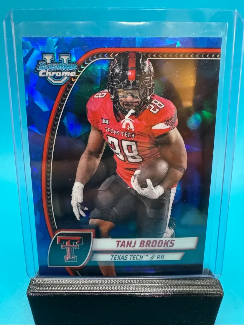 Tahj Brooks Bowman Chrome U Sapphire Texas Tech Red Raiders
