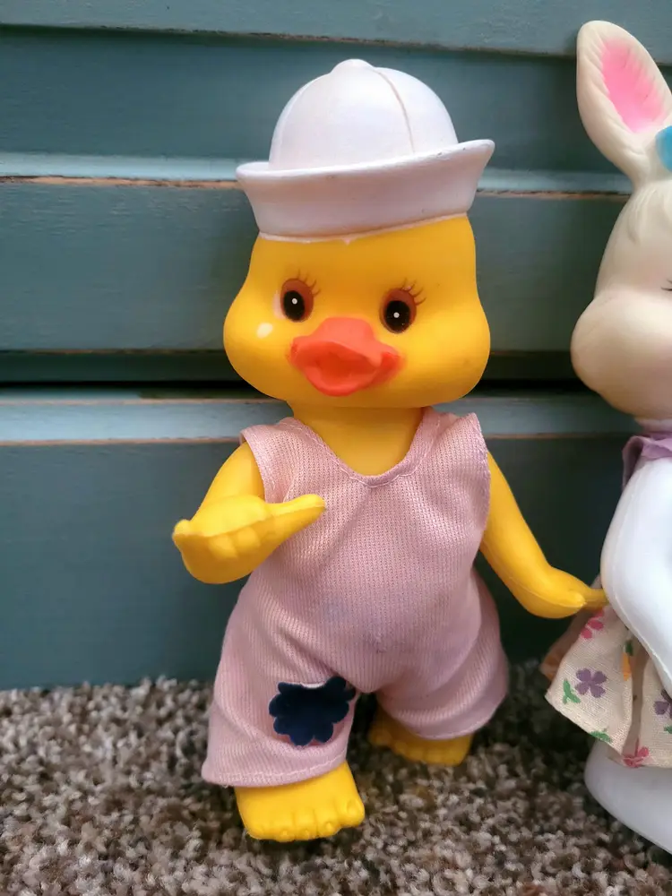 Vintage Easter Unlimited Duck and Bunny Sucking Their Thumbs