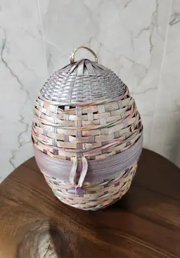 Purple Wicker Easter Egg 12 Inches Tall