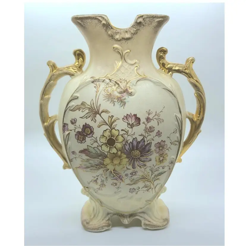 S. Fielding & Co Royal Oxford Vase Antique Hand Painted Gilded