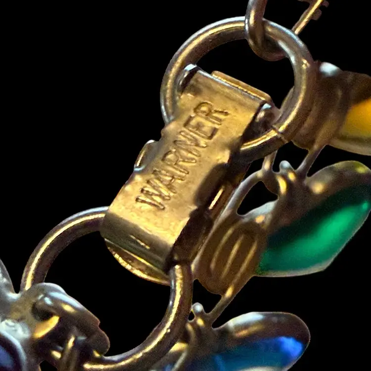 Warner Glass Heart Charm Bracelet 7.5”