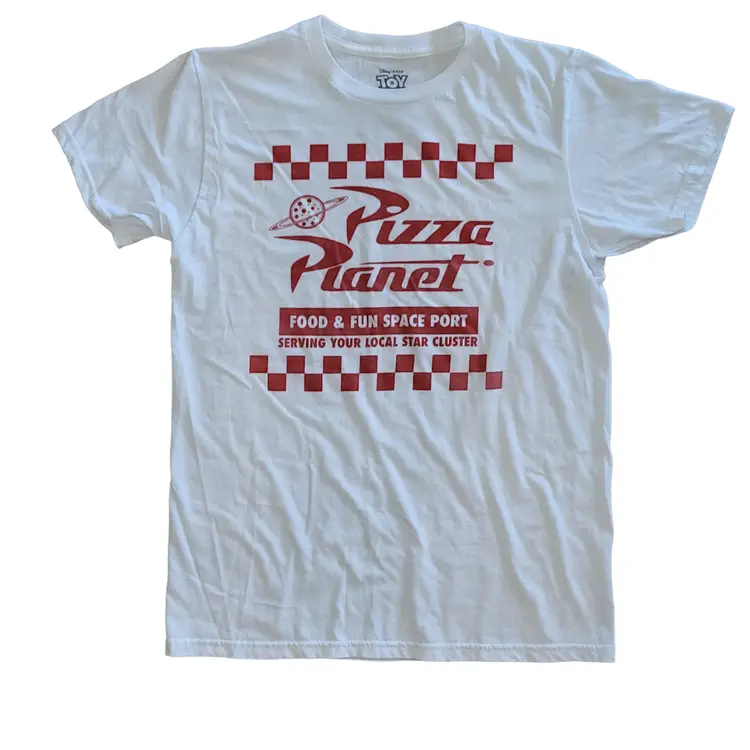 Toy Story Pizza Planet T Shirt Disney Pixar Tee White Size Medium