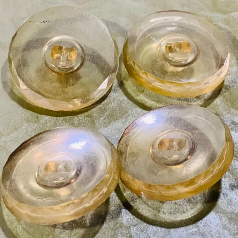 Vintage Buttons Lot Of 4 Transparent Color