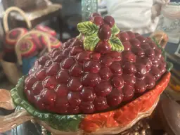 Majolica Cranberry Dish
