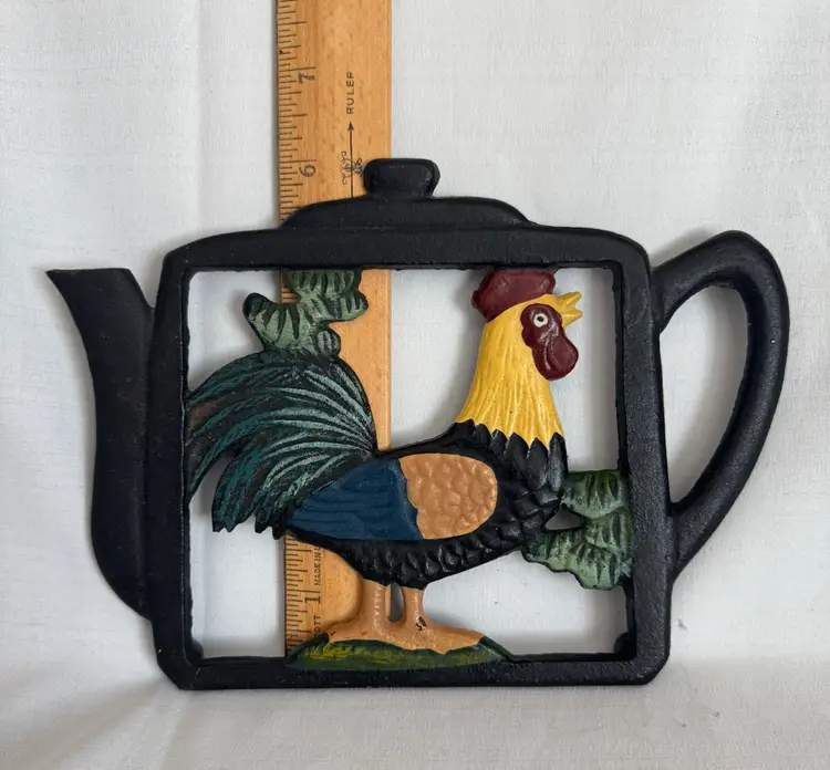 Vintage cast Iron Rooster Trivet