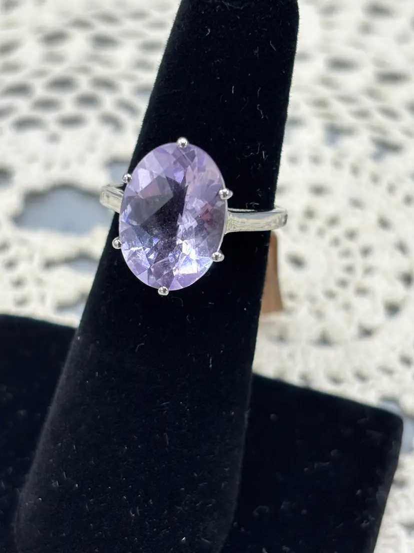 Sterling purple lilac Quartz ring
