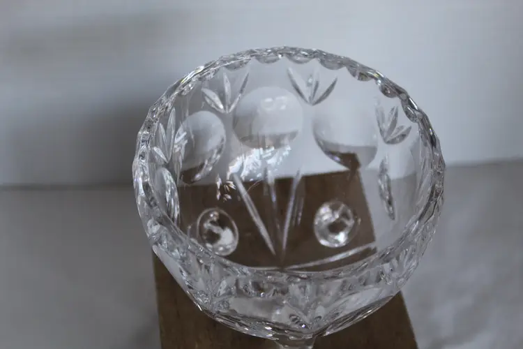 VINTAGE Crystal Clear Industries Scroll Foot 3 Toe Open Nut Candy Sugar Bowl