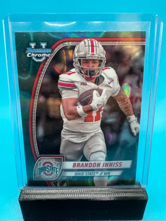Brandon Inniss Bowman Chrome U Teal Lava Refractor Ohio State Buckeyes