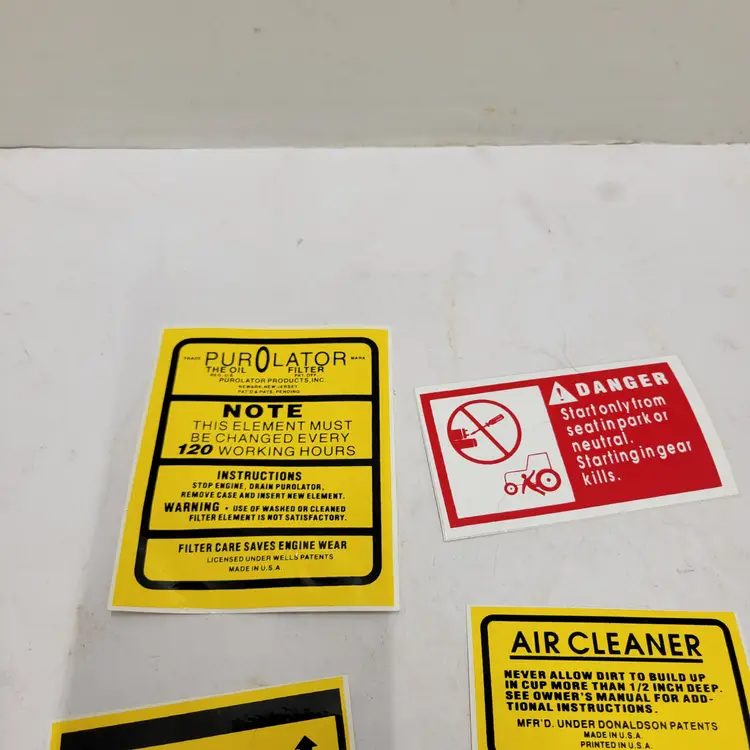 Lot Of Automotive Warning Stickers