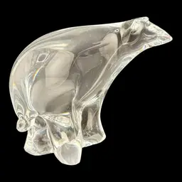 Clear Glass Crystal Polar Bear Figurine 5”
